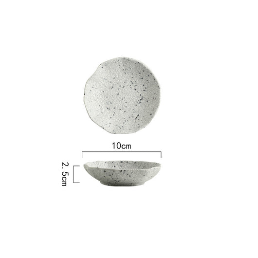 Plato de Cerámica Hoja de Loto con Patrón Granito Nórdico - Image 5