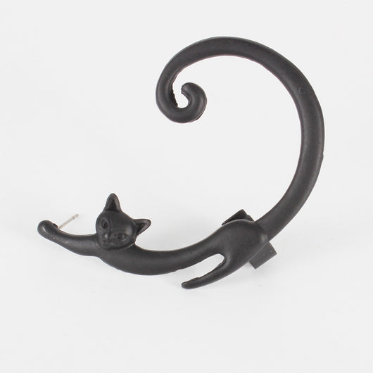 Arete Individual de Gato Punk con Ear Cuff Integrado - Image 6