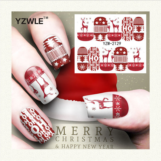 Stickers de Uñas Navideños: Reno, Copo de Nieve y Muñeco de Nieve