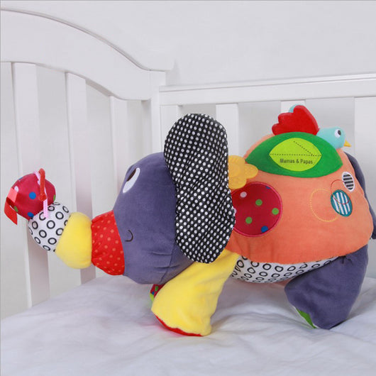 Juguete de Peluche Elefante con Anillo Sonajero y Campana para Bebés - Image 5