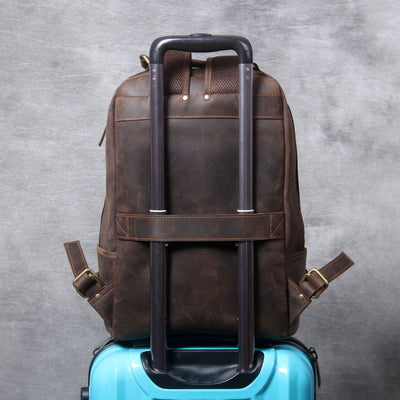 Mochila de Cuero Crazy Horse Estilo Retro para Hombre - Image 2