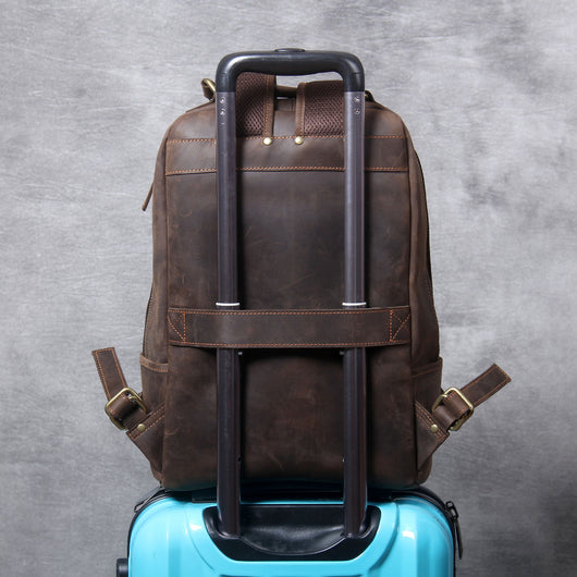 Mochila de Cuero Crazy Horse Estilo Retro para Hombre - Image 2