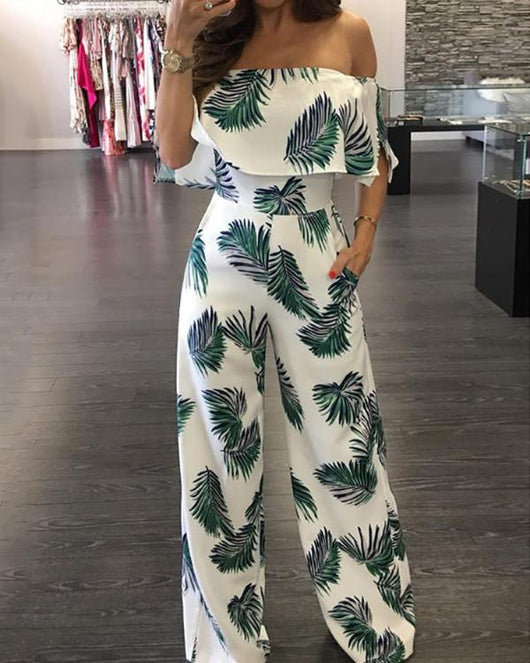 Jumpsuit Holgado con Cuello Volante y Estampado de Letras - Image 16