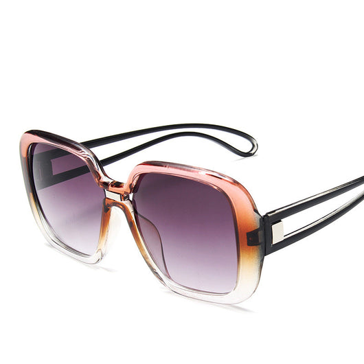 Large frame sunglasses with gradient purple lenses and a blue-to-clear fade on the bottom of the frame. - Image 7