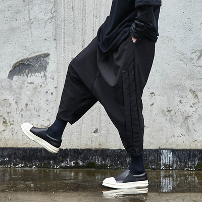 Pantalones Diseñador Tiro Bajo Entallados Negros