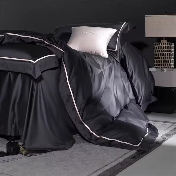 Juego de Cama 160S Jacquard Caballo Algodón - Sábanas y Funda de Edredón