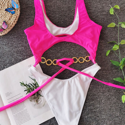 Traje de baño metalizado con lazo y costuras decorativas - Image 18