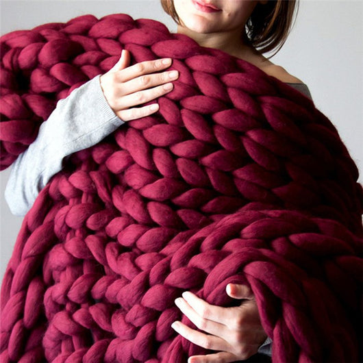 Manta de Lana Merino Tejida a Mano - Súper Gruesa y Reguladora de Temperatura - Image 17