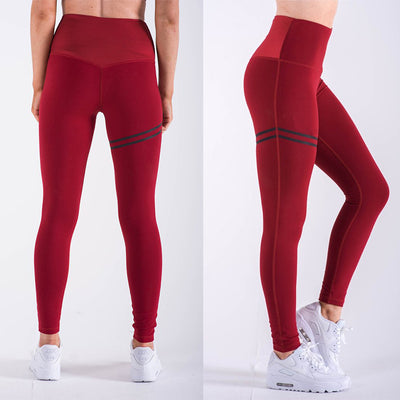 Pantalones Yoga Cintura Alta Rayas Elásticos - Leggins Deportivos 7/8 - Image 5