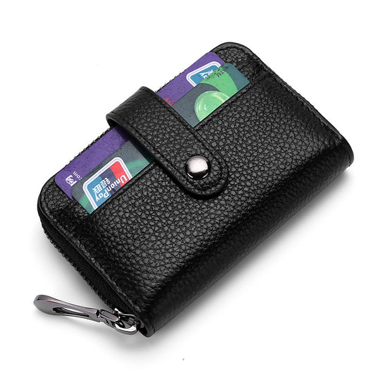 Cartera Minimalista de Cuero Genuino con Protección RFID