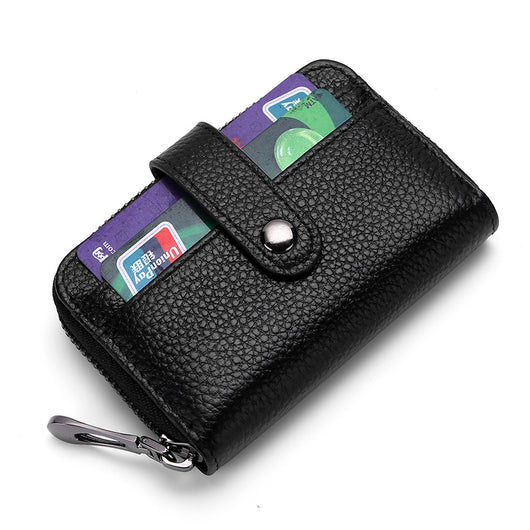 Cartera Minimalista de Cuero Genuino con Protección RFID