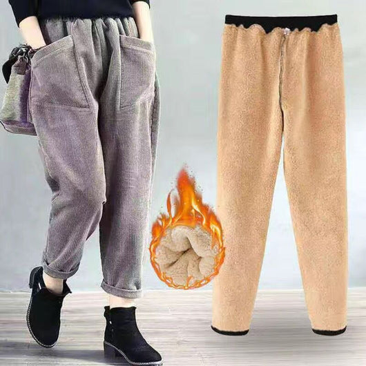 Pantalón Recto de Pana Cintura Alta para Mujer - Corte Holgado y Cómodo - Image 11