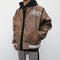 Chaqueta Beisbolera de Cuero con Bordados Artesanales