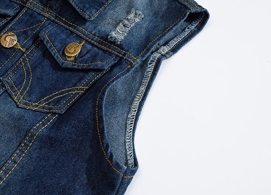 Chaleco Vaquero Azul Personalizado para Hombre - Talla Grande - Image 3