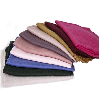 Pañuelo Artístico de Algodón y Lino en Colores Puros para Mujer - Image 3