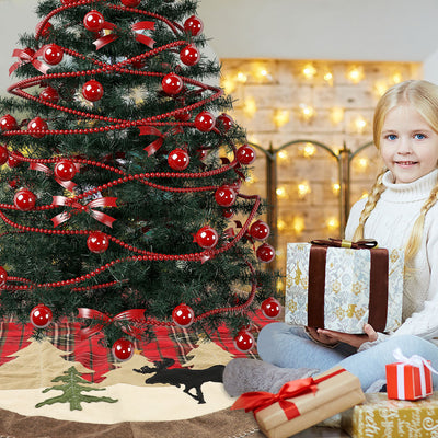 Falda Protectora para Árbol de Navidad con Diseño Cuadriculado - Image 5
