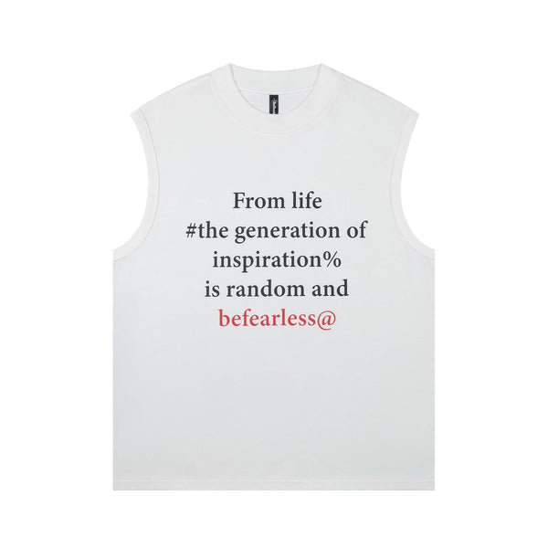 Camiseta sin Mangas con Estampado de Letras en Inglés para Hombre