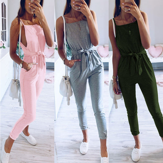 Jumpsuit con Tirantes Ajustables de Encaje