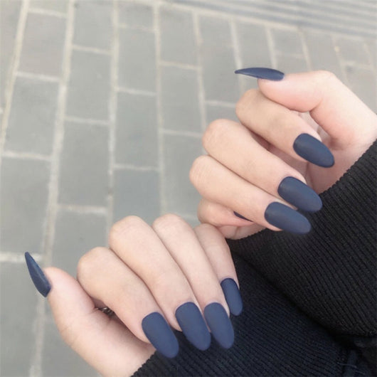 Uñas Postizas Trapecio Alargadas Pato Mandarín Oscuro - Image 24