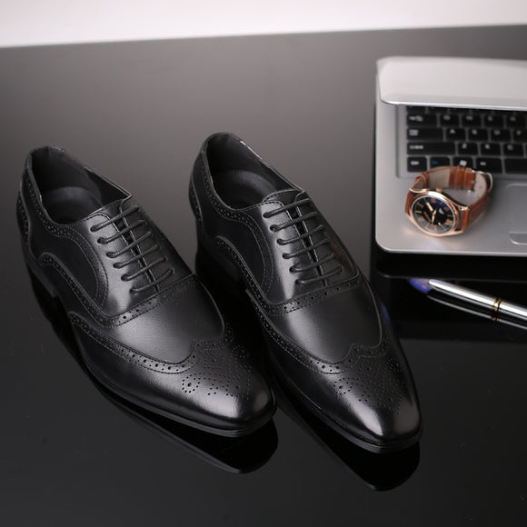 Zapatos de Cuero Ejecutivo Tallados a Mano - Estilo Británico Premium