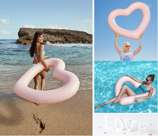 Flotador Corazón Gigante 120cm - Colchoneta Inflable de Piscina Premium