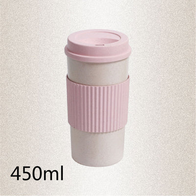 Taza Térmica Reutilizable de Fibra de Trigo con Tapa - Vaso Aislante para Café y Viajes - Image 16