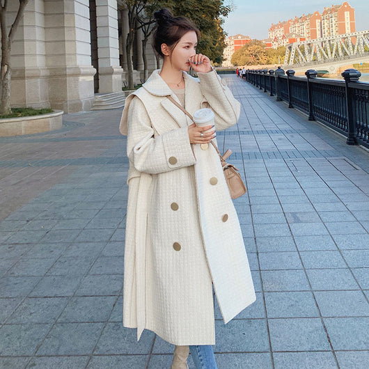 Abrigo de Lana Suelto Largo a la Rodilla - Colección Invierno