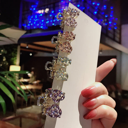 Pasador de Cristal con Moño para Cabello - Clip Elegante para Mujer