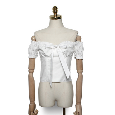Blusa Elegante con Lazo y Hombros Descubiertos - Image 7