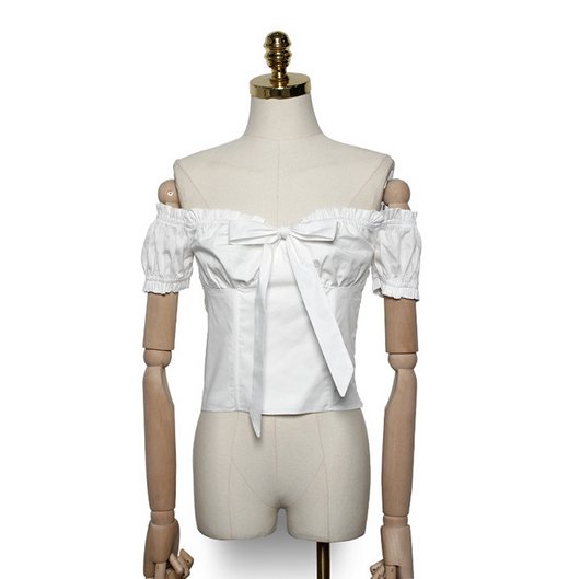 Blusa Elegante con Lazo y Hombros Descubiertos - Image 7