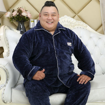 Pijama Largo Hombre Cuello Solapa Tela Gruesa - Image 11