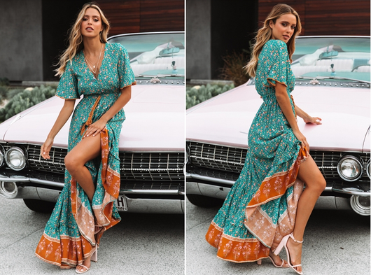 Vestido Bohemio Escote V - Image 9