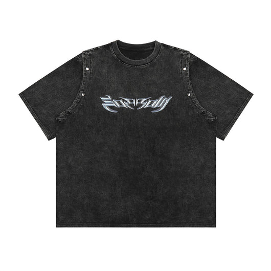 Playera Personalizada Punk con Letras para Hombre - Image 9