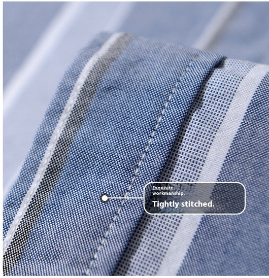 Camisa Oxford de Algodón a Rayas Antirruga para Hombre - Image 22