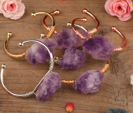 Pulsera de Cuarzo Cristal Amatista Natural para Mujer - Image 8