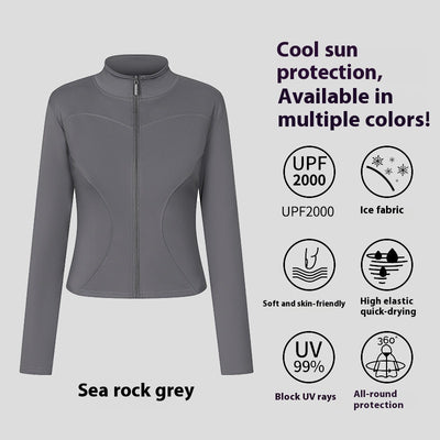 Chaqueta Deportiva para Yoga Mujer Manga Larga Protección Solar Ropa Outdoor - Image 9