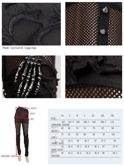 Leggings Ajustados con Malla y Detalles Desgarrados Estilo Ghost Claw - Image 7