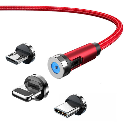 Cable Magnético 3 en 1 de 540° Rotativo - Carga Rápida Android, USB-C y Lightning - Image 12