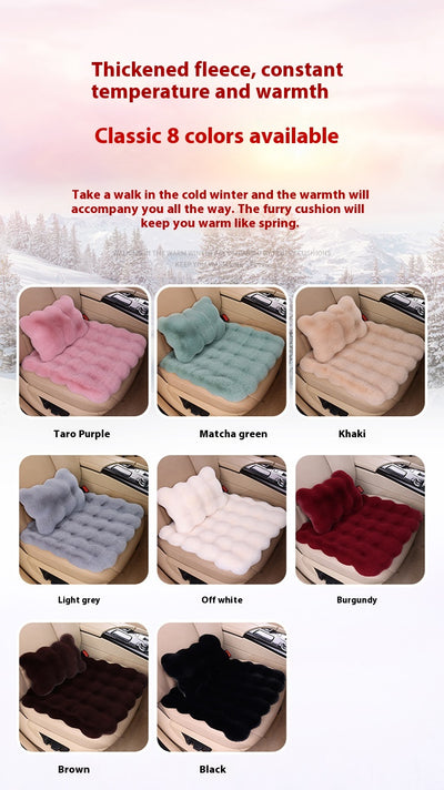 Juego de Cojines para Auto Invierno Terciopelo Burbuja Conejo Peluche sin Respaldo - Image 25