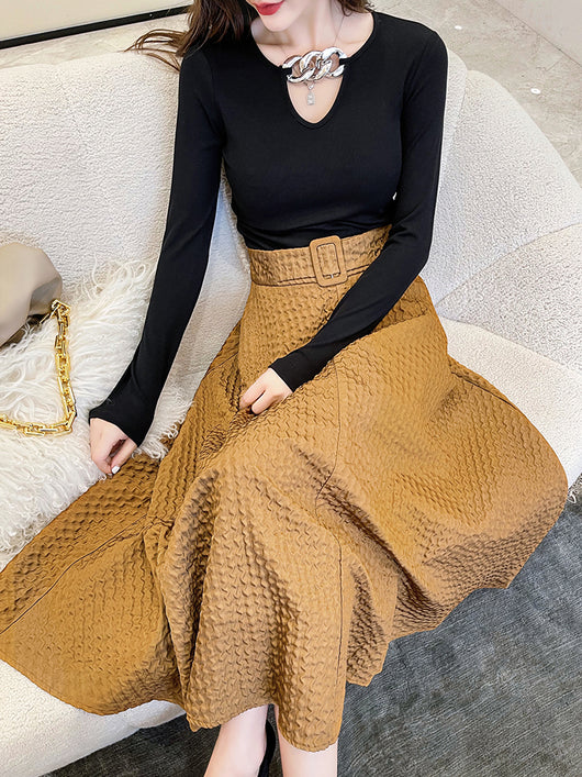 Conjunto Dos Piezas: Blusa Base y Falda de Malla Tendencia - Image 3