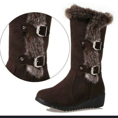Botas de Nieve para Mujer con Tacón Cuña y Manga de Terciopelo - Image 2