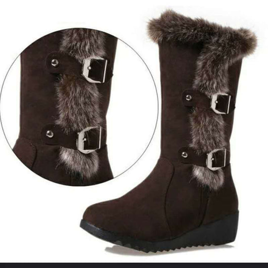Botas de Nieve para Mujer con Tacón Cuña y Manga de Terciopelo - Image 2