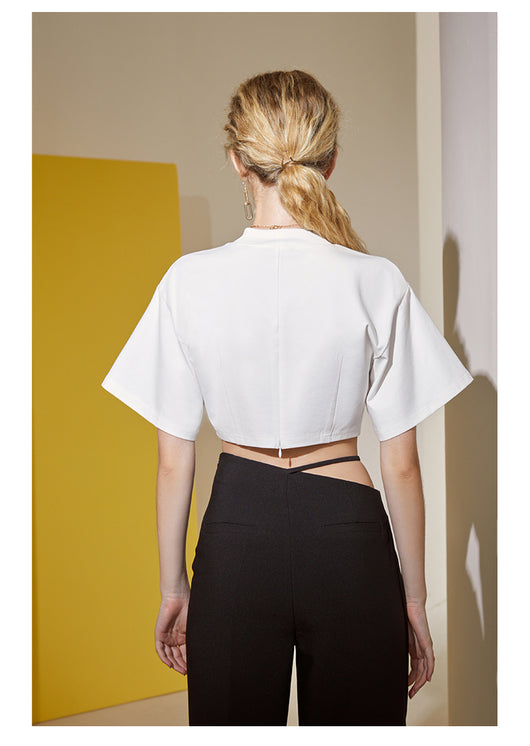 Pantalones de Cintura Alta con Pierna Ancha Irregular - Image 14
