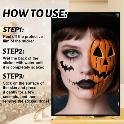 Tatuajes Temporales para la Cara a Prueba de Agua – Pegatinas de Tatuaje Falso para Halloween - Image 22