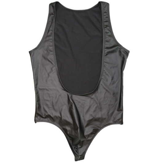 Chaleco Masculino de Cuero Sintético Brillante - Diseño Atrevido para Noches de Club - Image 4