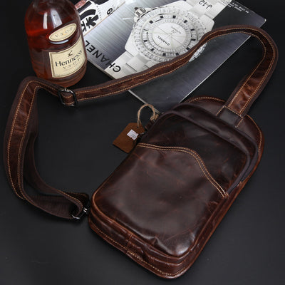 Bolsa de Cuero Vintage para Hombre - Bandolera Retro Estilo Casual