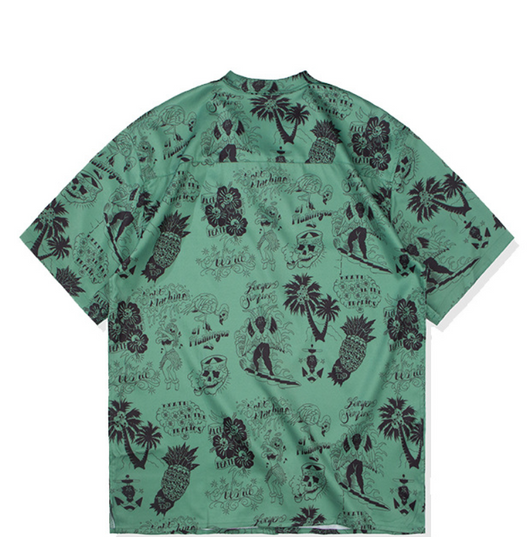 Camisa Suelta Hombre Estampado Esmaltado Abstracto Vintage - Image 4