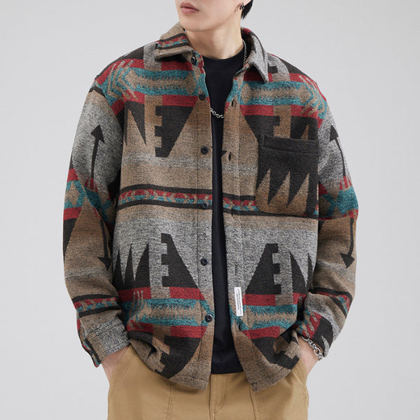 Chamarra de Lana Gruesa para Hombre a Cuadros, Abrigo Térmico Casual de Invierno - Image 6