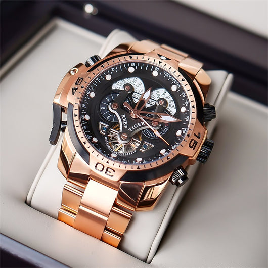Reloj Mecánico Hombre Esfera Grande Resistente al Agua con Luminiscencia Potente - Image 11