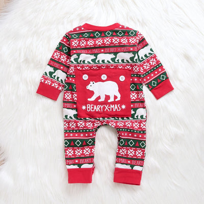 Mameluco Navideño para Bebé con Diseño Cuadros y Motivo Santa - Image 3